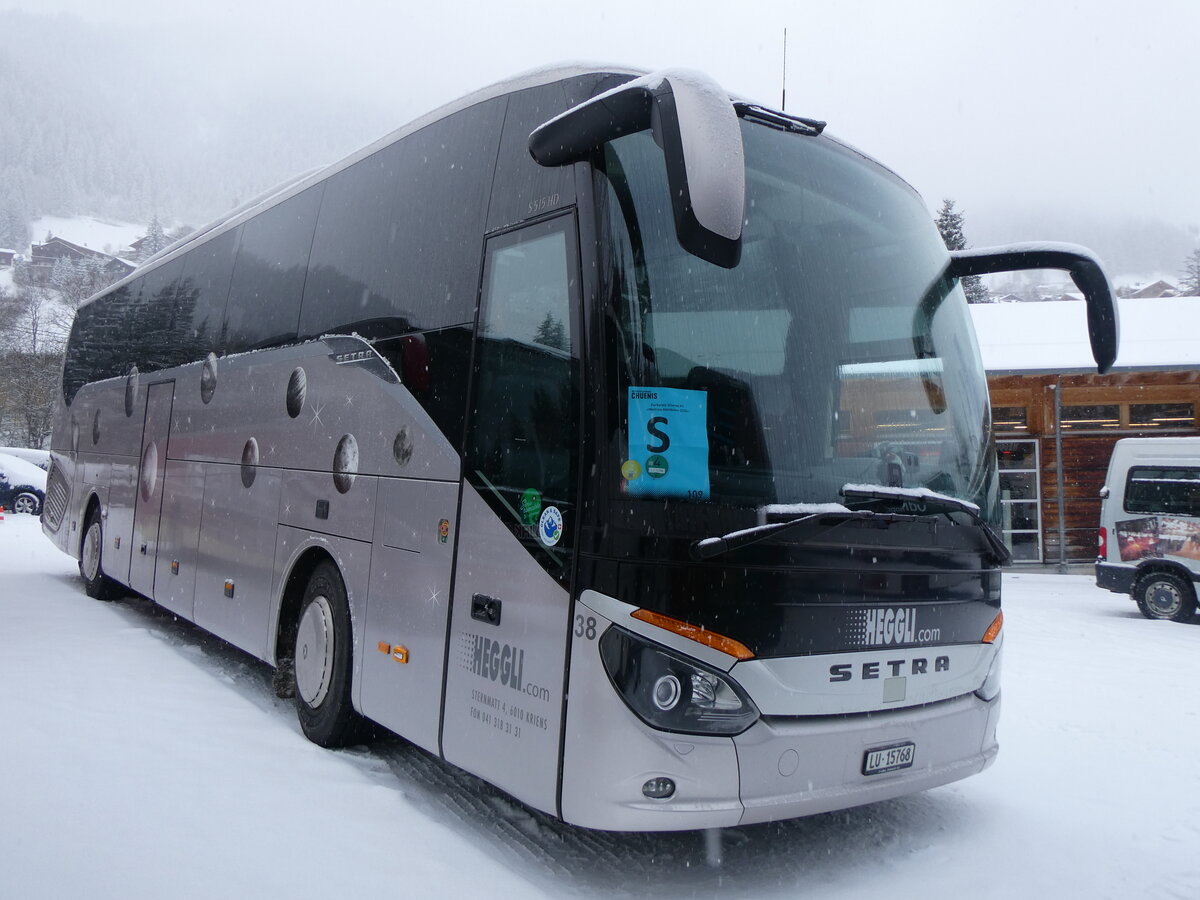 (270'997) - Heggli, Kriens - Nr. 38/LU 15'768 - Setra am 11. Januar 2025 in Adelboden, ASB