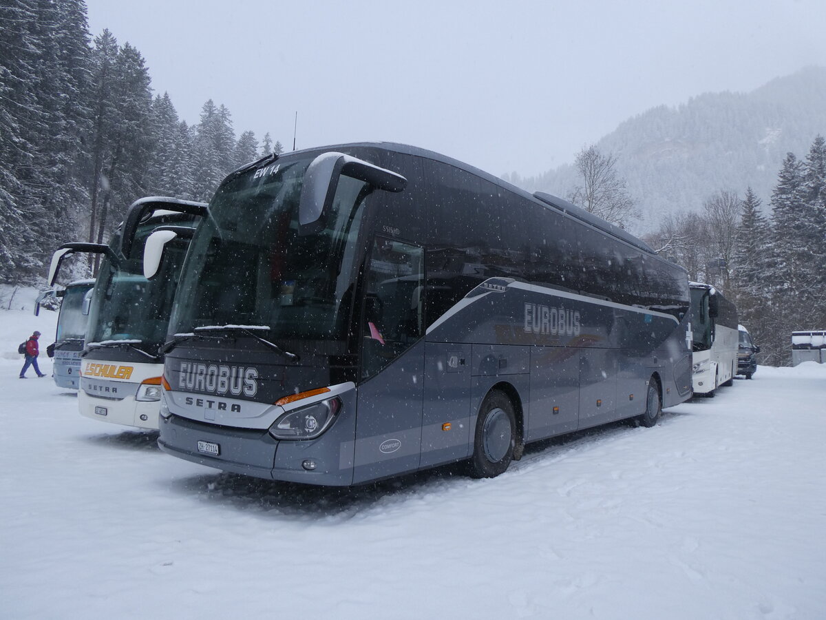 (271'023) - Welti-Furrer, Bassersdorf - Nr. 14/ZH 27'114 - Setra am 11. Januar 2025 in Adelboden, ASB