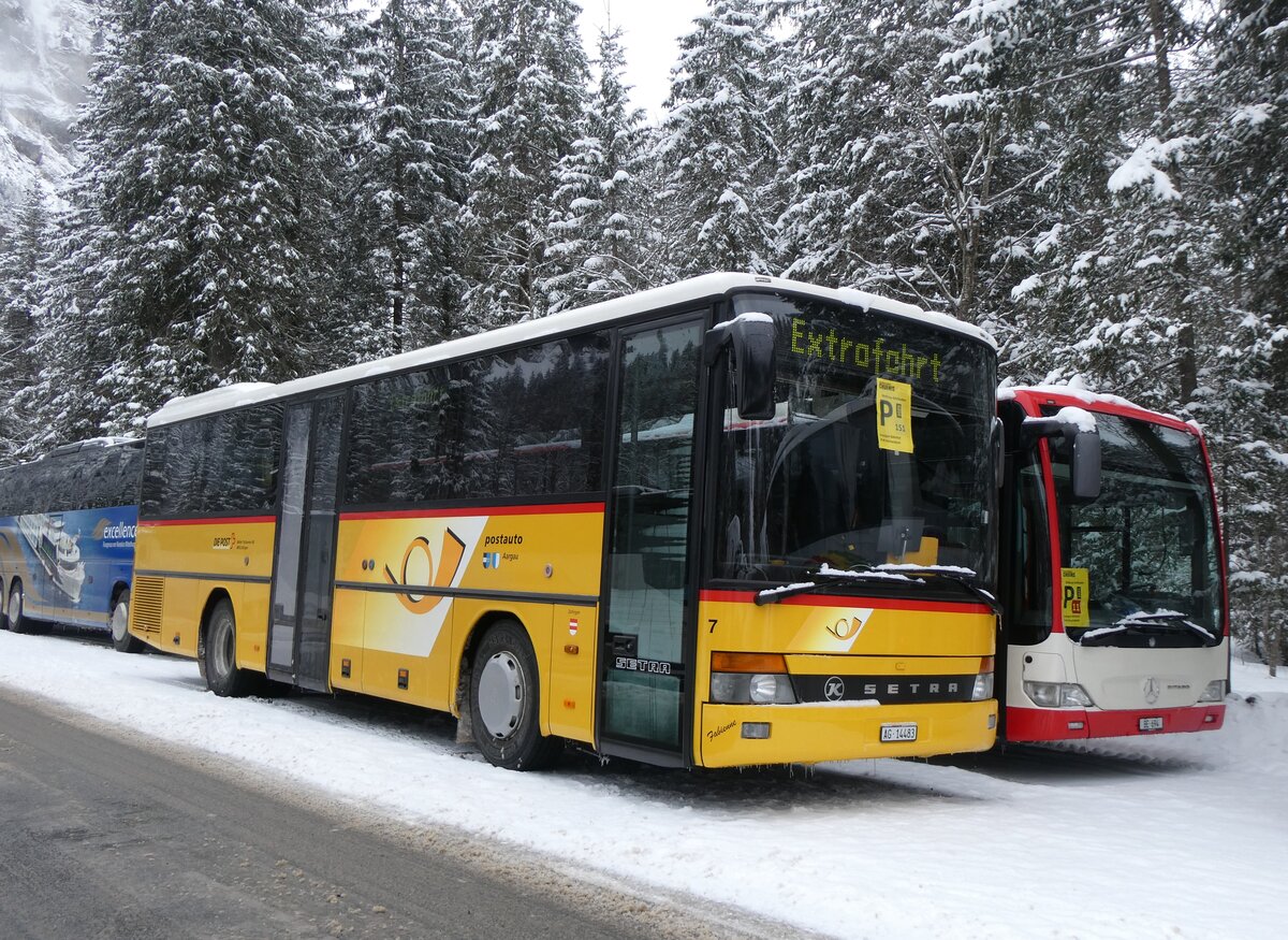 (271'072) - Tschannen, Zofingen - Nr. 7/AG 14'483/PID 90 - Setra am 11. Januar 2025 in Adelboden, Unter dem Birg