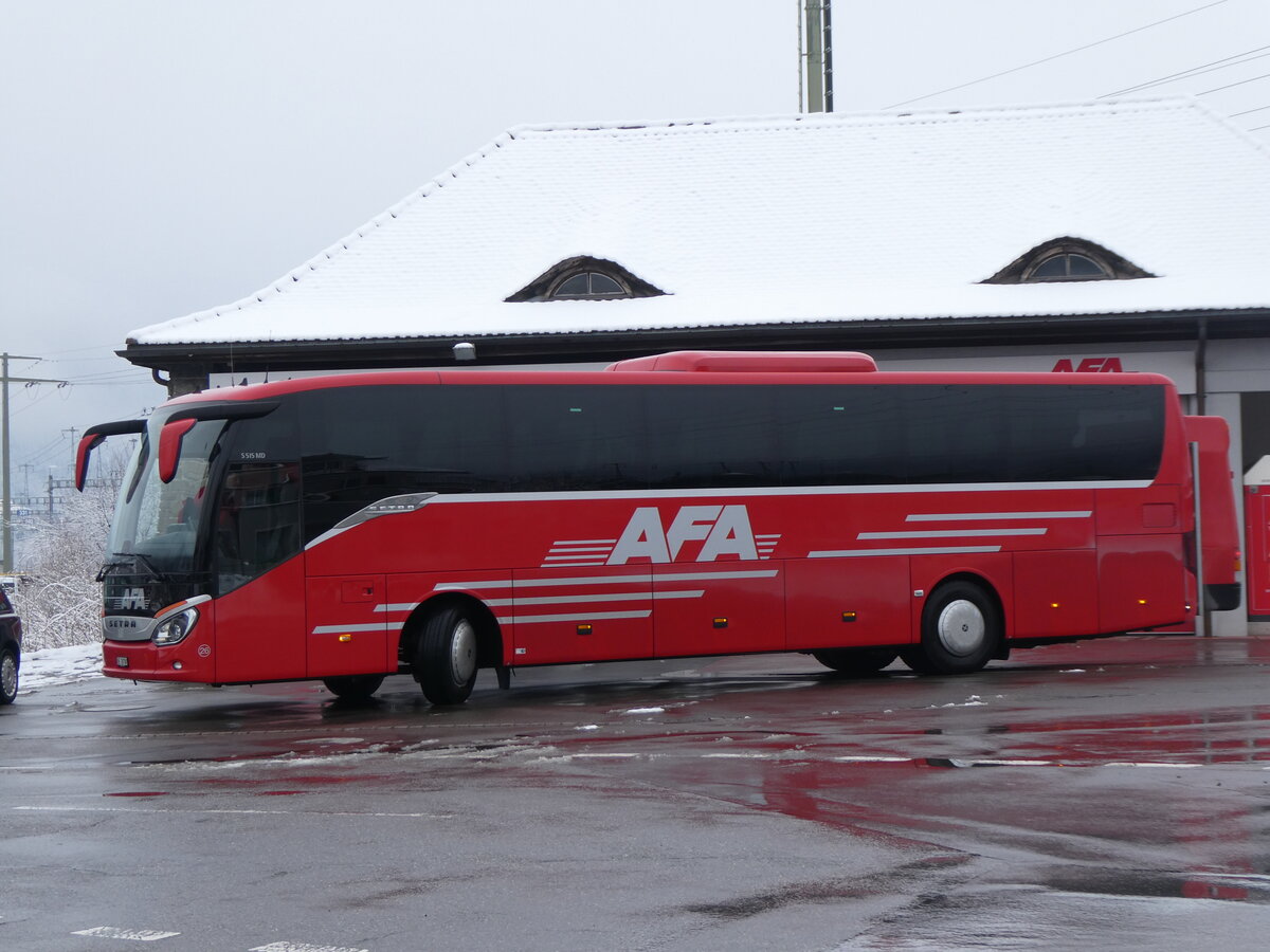 (271'110) - AFA Adelboden - Nr. 26/BE 26'708 - Setra am 11. Januar 2025 beim Bahnhof Frutigen