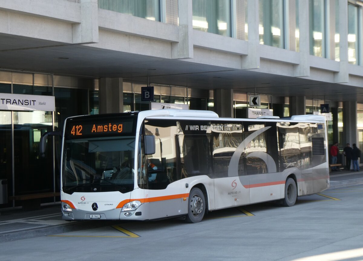 (271'166) - AAGU Altdorf - Nr. 27/UR 9441 - Mercedes am 14. Januar 2025 beim Bahnhof Altdorf