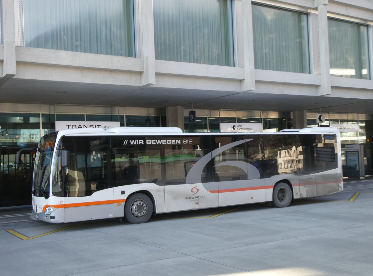 (271'167) - AAGU Altdorf - Nr. 27/UR 9441 - Mercedes am 14. Januar 2025 beim Bahnhof Altdorf