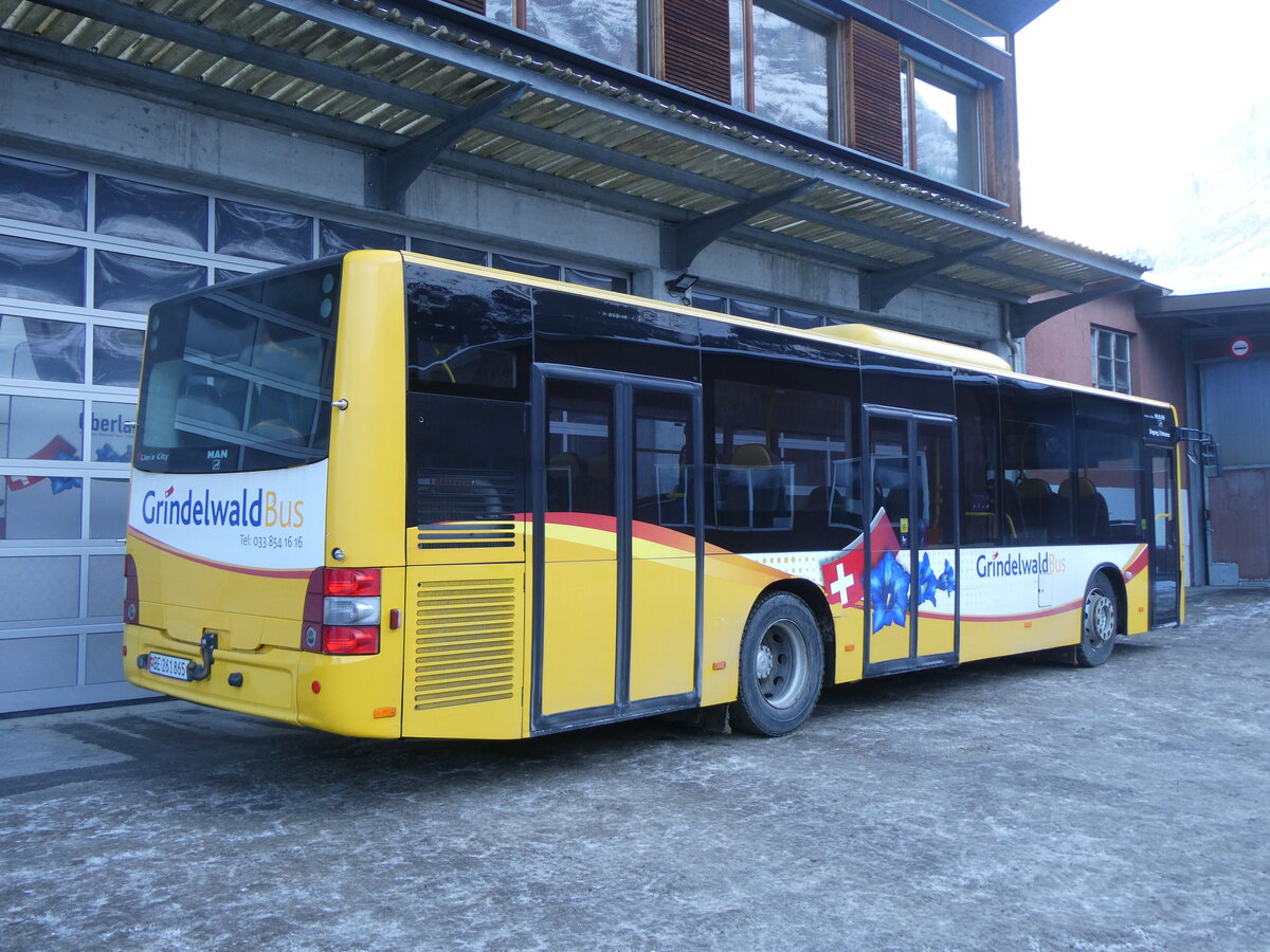 (271'254) - GrindelwaldBus, Grindelwald - Nr. 11/BE 261'865 - MAN/Gppel am 18. Januar 2025 in Grindelwald, Garage