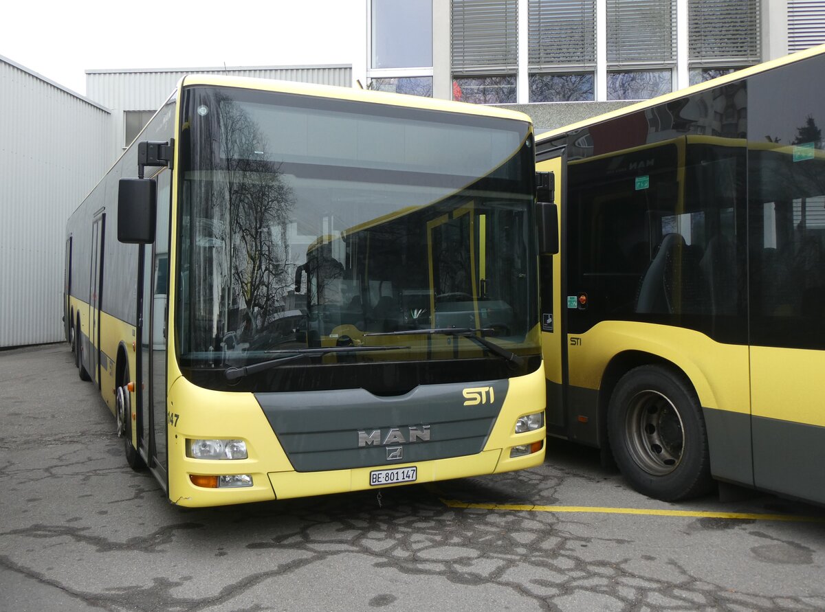 (271'363) - STI Thun - Nr. 147/BE 801'147 - MAN am 19. Januar 2025 in Thun, Garage