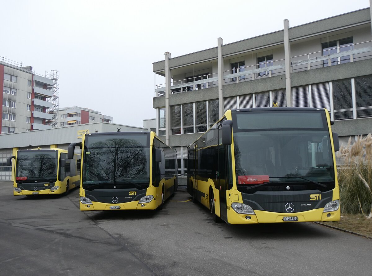 (271'366) - STI Thun - Nr. 500/BE 403'500 + Nr. 502/BE 809'502 + Nr. 501/BE 408'501 - Mercedes am 19. Januar 2025 in Thun, Garage