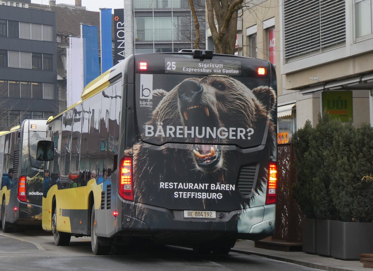 (271'374) - STI Thun - Nr. 192/BE 804'192 - Mercedes am 21. Januar 2025 beim Bahnhof Thun 