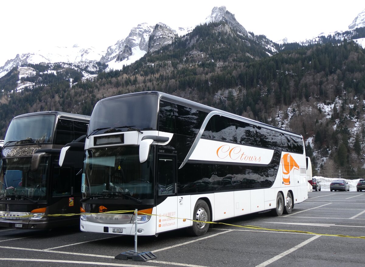 (271'413) - CC-Tours, Effretikon - AR 28'035 - Setra am 24. Januar 2025 auf der Stckalp