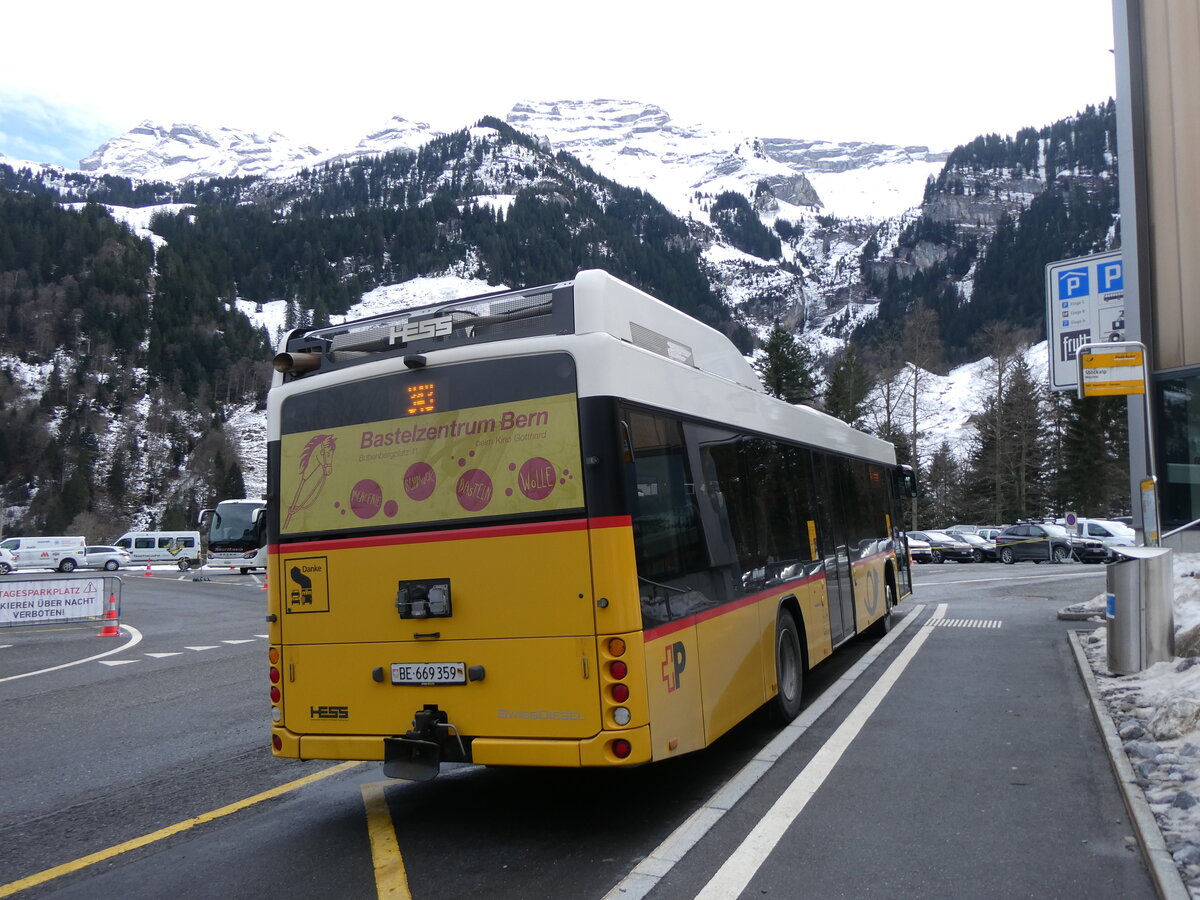 (271'427) - PostAuto Bern - BE 669'359/PID 10'147 - Hess (ex Nr. 6; ex Klopfstein, Laupen Nr. 6) am 24. Januar 2025 auf der Stckalp