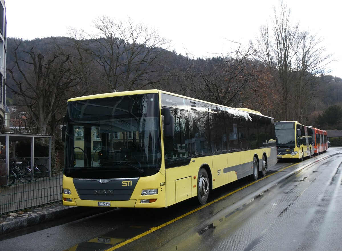 (271'474) - STI Thun - Nr. 158/BE 752'158 - MAN am 27. Januar 2025 bei der Schifflndte Thun