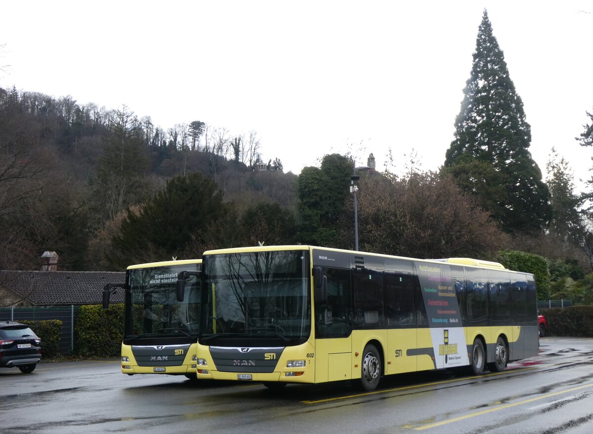 (271'477) - STI Thun - Nr. 602/BE 865'602 - MAN am 27. Januar 2025 bei der Schifflndte Thun