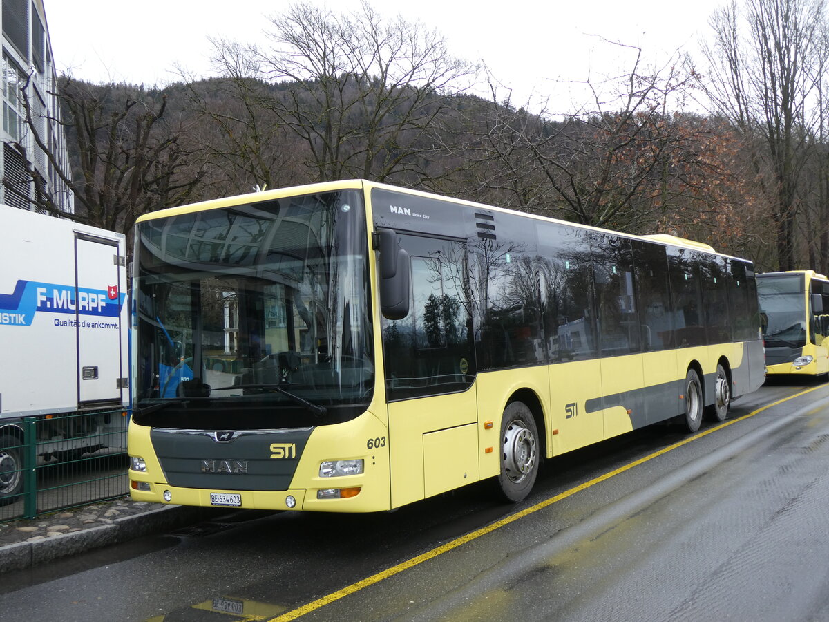 (271'489) - STI Thun - Nr. 603/BE 634'603 - MAN am 28. Januar 2025 bei der Schifflndte Thun