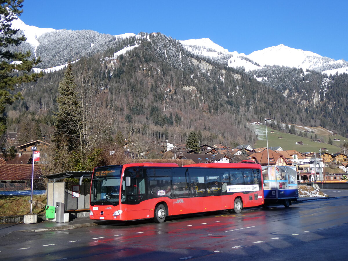 (271'502) - AFA Adelboden - Nr. 95/BE 26'774 - Mercedes am 29. Januar 2025 beim Bahnhof Frutigen