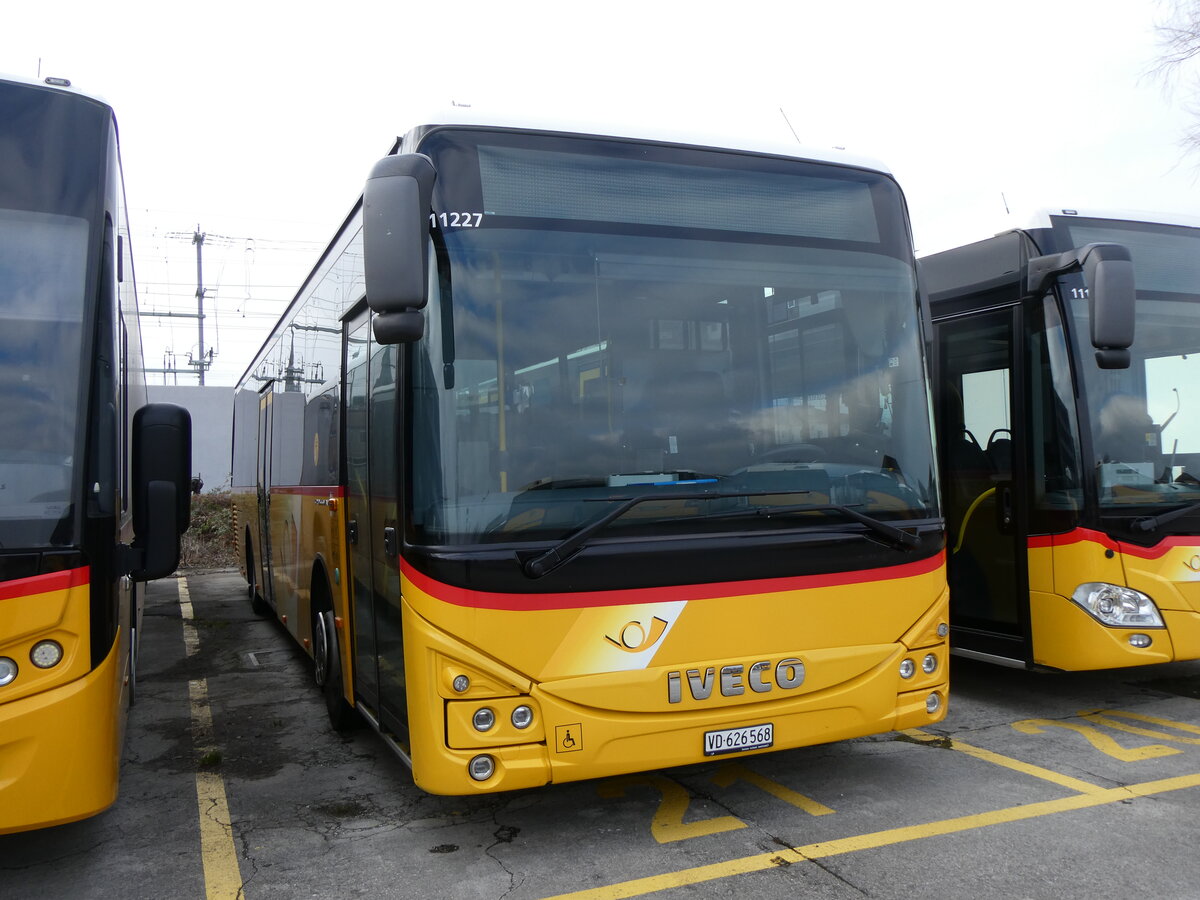 (271'570) - CarPostal Ouest - VD 626'568/PID 11'227 - Iveco am 1. Februar 2025 in Yverdon, Garage