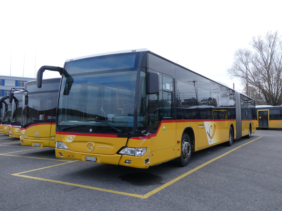 (271'573) - CarPostal Ouest - VD 232'431/PID 5498 - Mercedes am 1. Februar 2025 in Yverdon, Garage