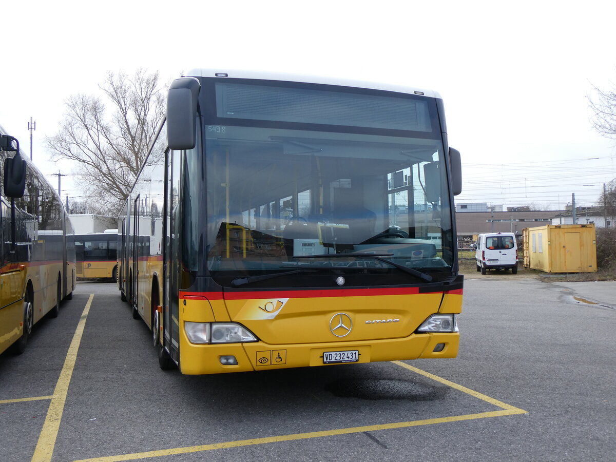 (271'574) - CarPostal Ouest - VD 232'431/PID 5498 - Mercedes am 1. Februar 2025 in Yverdon, Garage