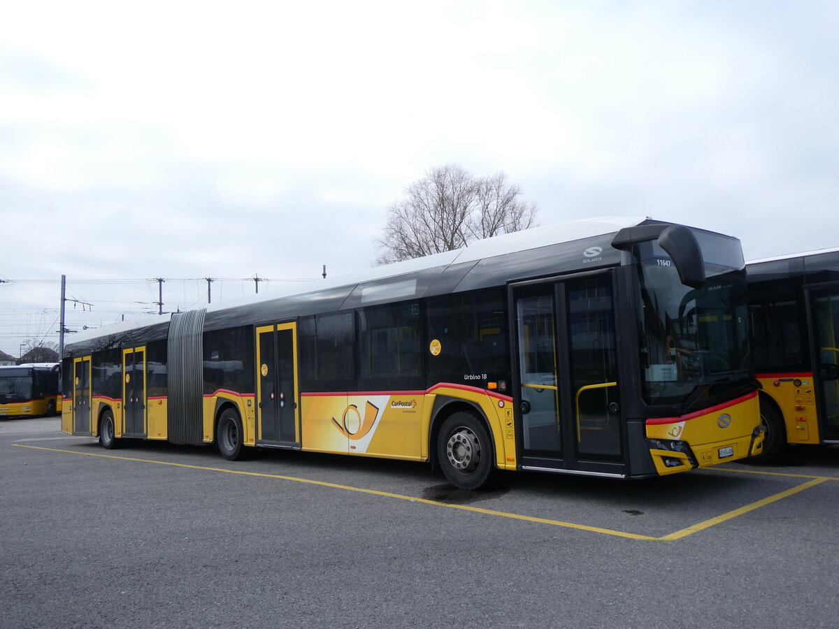 (271'582) - CarPostal Ouest - VD 604'486/PID 11'647 - Solaris am 1. Februar 2025 in Yverdon, Garage