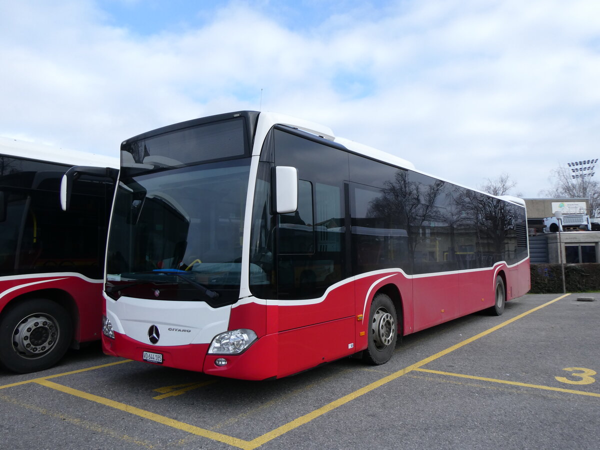 (271'586) - CarPostal Ouest - VD 644'185/PID 12'301 - Mercedes (ex Wiener Linien, A-Wien) am 1. Februar 2025 in Yverdon, Garage