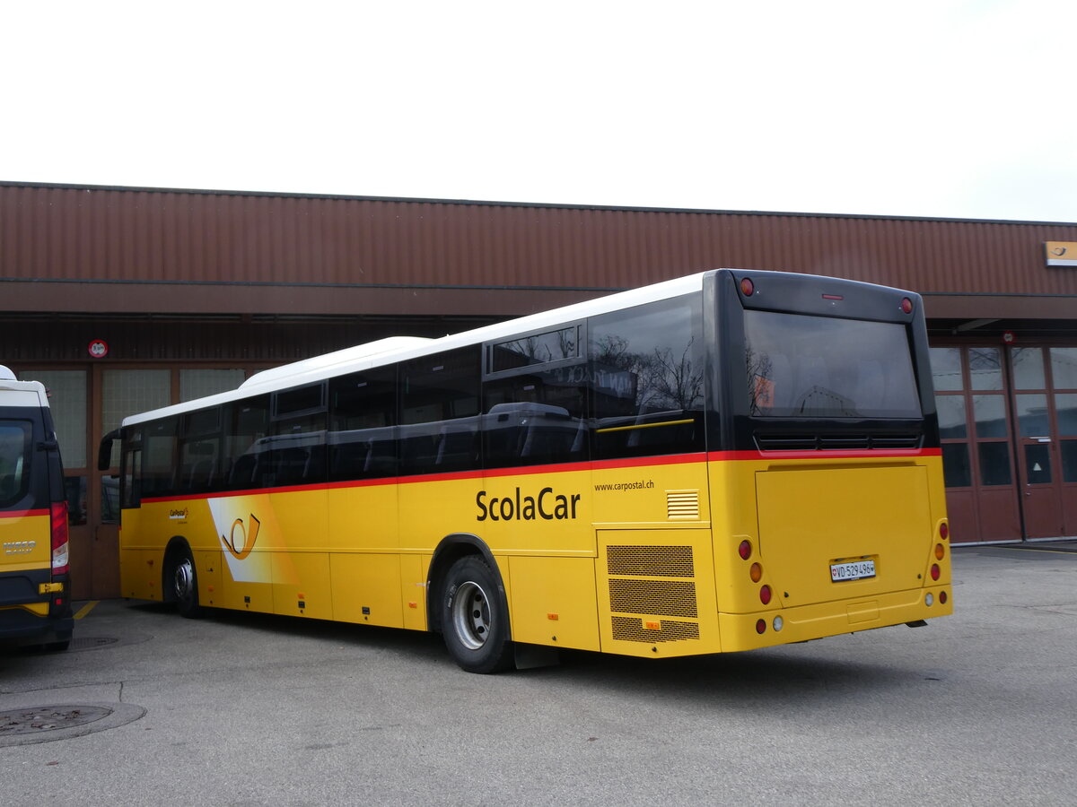 (271'600) - CarPostal Ouest - VD 529'496/PID 4513 - Temsa (ex TMR Martigny Nr. 134) am 1. Februar 2025 in Yverdon, Garage