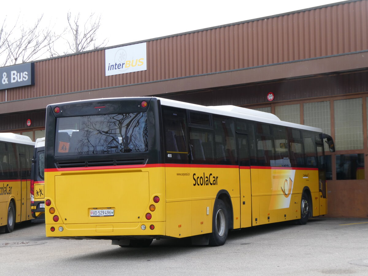 (271'602) - CarPostal Ouest - VD 529'496/PID 4513 - Temasa (ex TMR Martigny Nr. 134) am 1. Februar 2025 in Yverdon, Garage