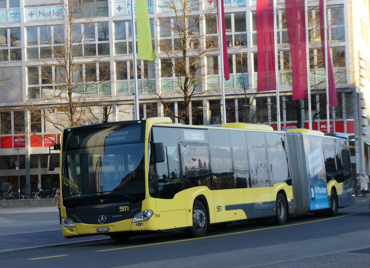 (271'644) - STI Thun - Nr. 710/BE 432'710 - Mercedes am 3. Februar 2025 beim Bahnhof Thun