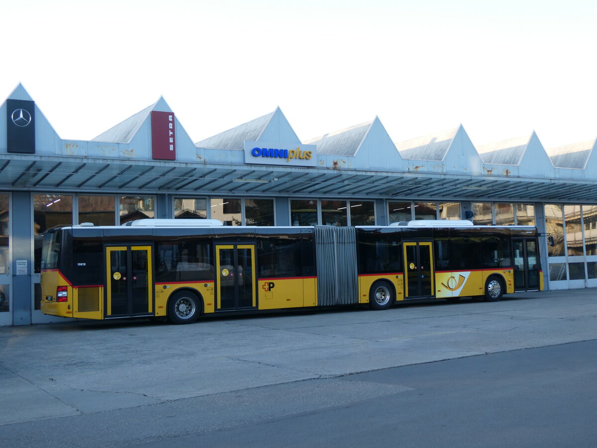 (271'647) - PostAuto Bern - Nr. 10'818/BE 637'670/PID 10'818 - MAN (ex Nr. 670) am 4. Februar 2025 in Thun, Garage STI