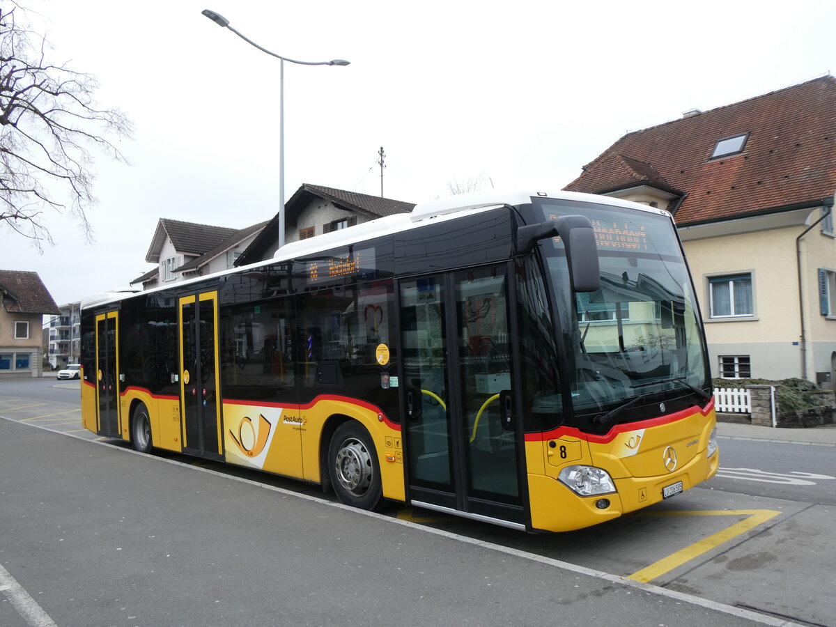 (271'681) - SB Trans, Sursee - Nr. 8/LU 206'585/PID 11'402 - Mercedes (ex PostAuto Bern) am 7. Februar 2025 in Neuenkirch, Sempach Station