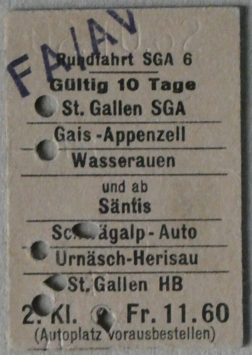 (271'713) - Postauto-Rundfahrtenbillet vom 2. Oktober 1962 am 8. Februar 2025 in Thun