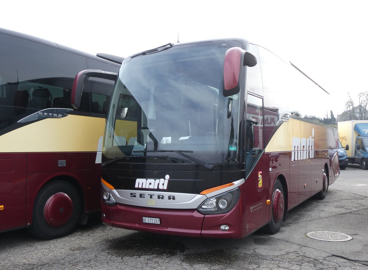 (271'767) - Marti, Kallnach - Nr. 7/BE 572'207 - Setra am 8. Februar 2025 in Kallnach, Car-Terminal