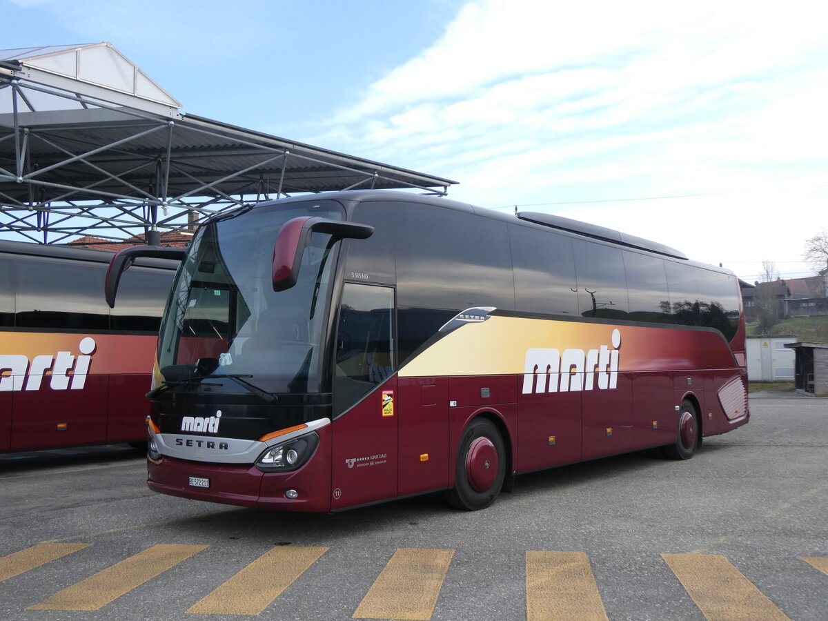 (271'808) - Marti, Kallnach - Nr. 11/BE 572'211 - Setra am 8. Februar 2025 in Kallnach, Car-Terminal