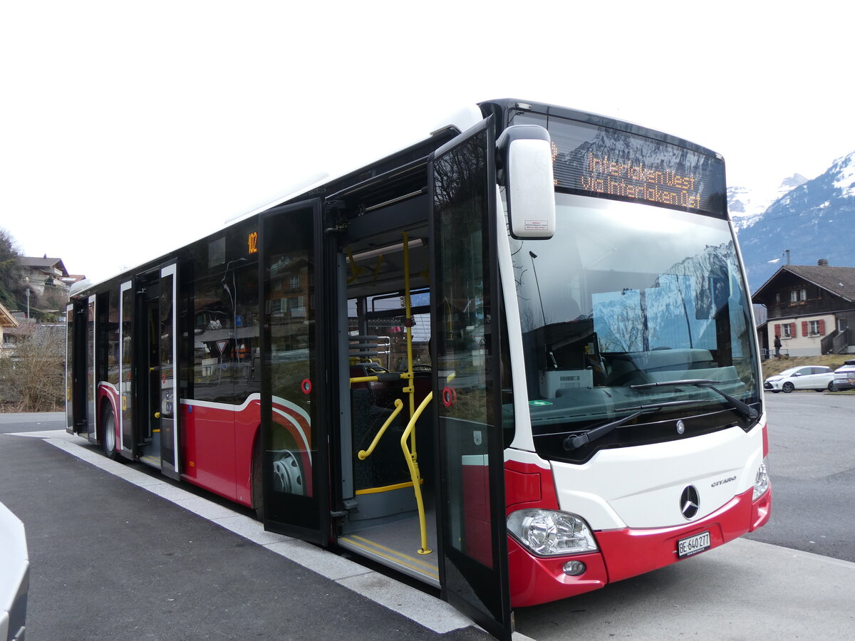 (271'841) - PostAuto Bern - BE 640'277/PID 12'318 - Mercedes (ex Wiener Linien, A-Wien Nr. 8158) an 11. Februar 2025 in Ringgenberg, Sge