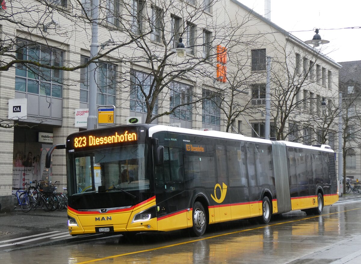 (271'889) - PostAuto Ostschweiz - TG 158'095/PID 11'995 - MAN am 13. Februar 2025 beim Bahnhof Frauenfeld