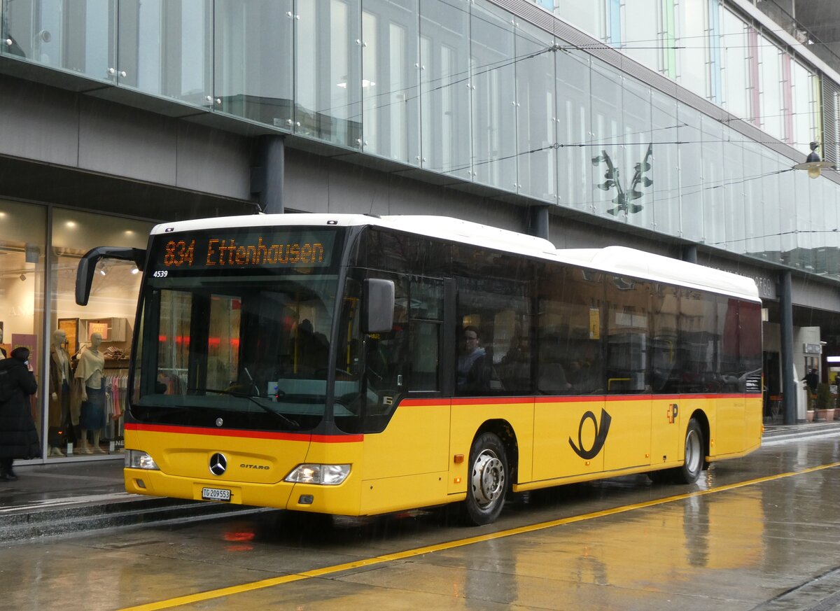 (271'890) - Rattin, Schlatt - TG 209'553/PID 4539 - Mercedes (ex Harz, D-Saarbrcken; ex PostAuto Bern; ex AVG Meiringen Nr. 71) am 13. Februar 2025 beim Bahnhof Frauenfeld