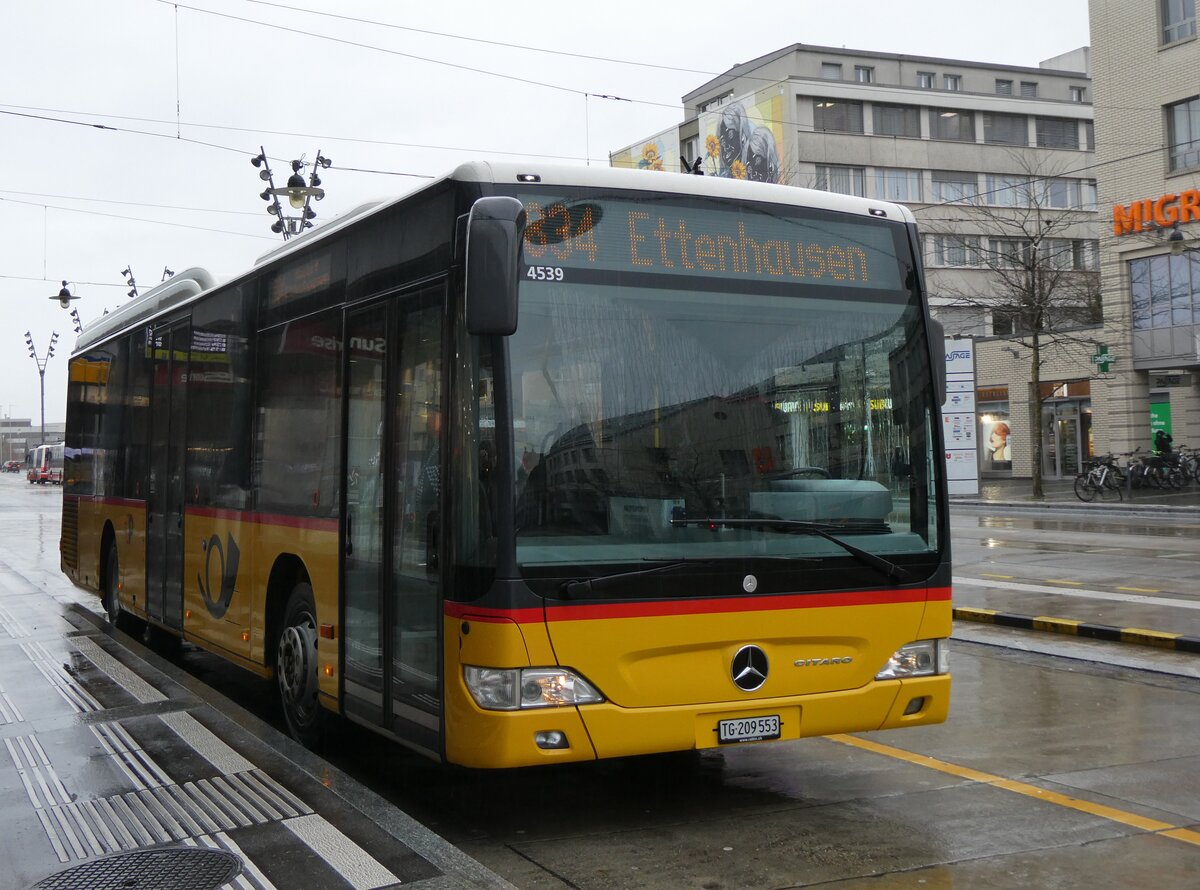 (271'891) - Rattin, Schlatt - TG 209'553/PID 4539 - Mercedes (ex Harz, D-Sarbrcken; ex PostAuto Bern; ex AVG Meiringen Nr. 71) am 13. Februar 2025 beim Bahnhof Frauenfeld