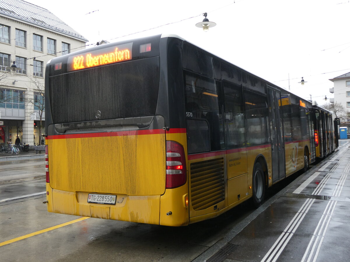 (271'893) - Rattin, Schlatt - TG 228'550/PID 5570 - Mercedes (ex PostAuto Ostschweiz) am 13. Februar 2025 beim Bahnhof Frauenfeld