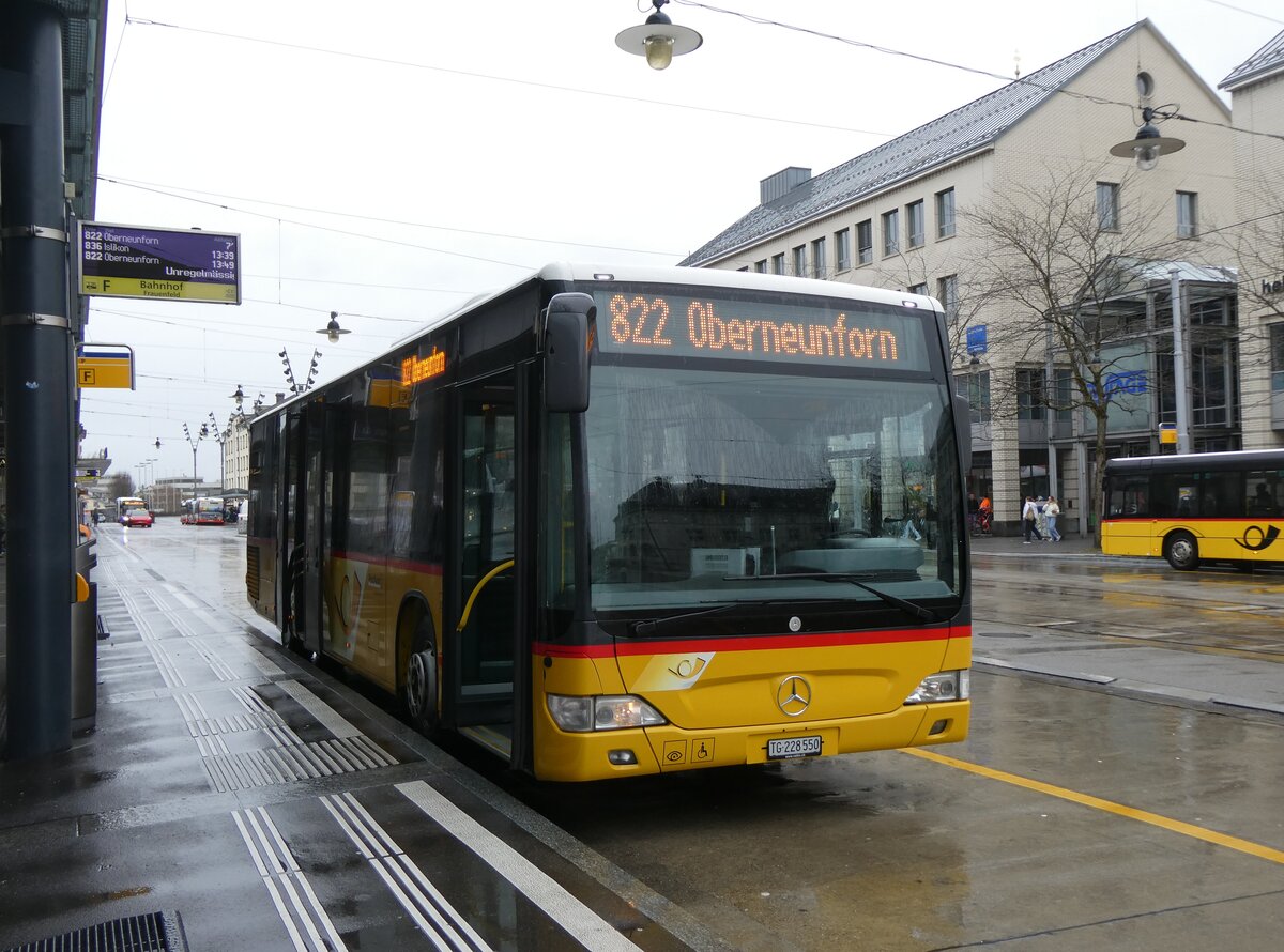 (271'896) - Rattin, Schlatt - TG 228'550/PID 5570 - Mercedes (ex PostAuto Ostschweiz) am 13. Februar 2025 beim Bahnhof Frauenfeld