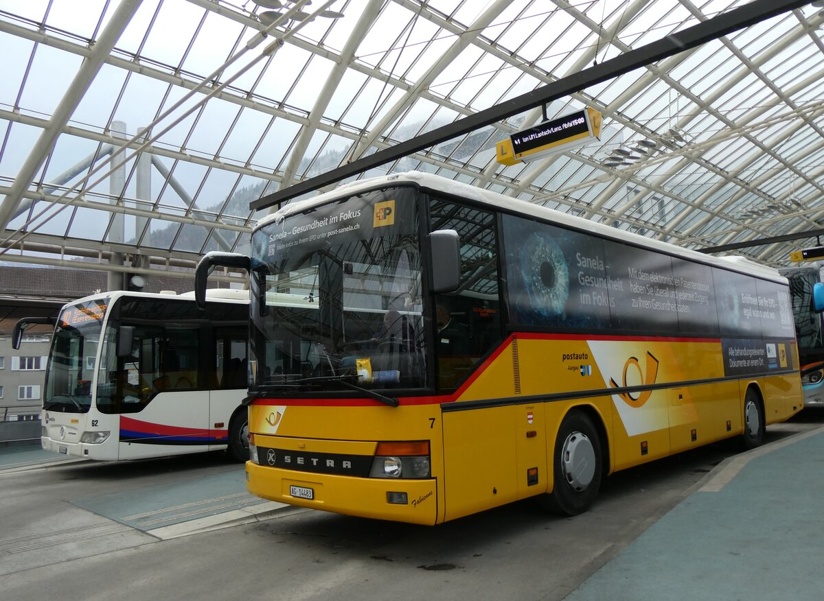 (271'918) - Tschannen, Zofingen - Nr. 7/AG 14'483/PID 90 - Setra am 14. Februar 2025 in Chur, Postautostation