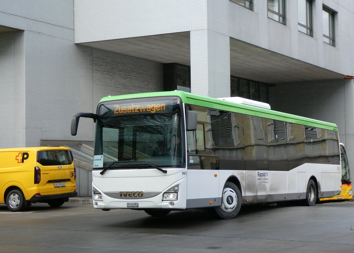 (271'981) - Rapold, Rheinau - Nr. 993/FR 153'993 - Iveco (ex PostBus/A) am 14. Februar 2025 in Chur, Postautostation