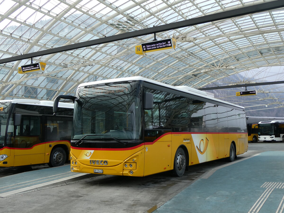 (271'994) - PostAuto Graubnden - GR 170'435/PID 11'311 - Iveco am 14. Februar 2025 in Chur, Postautostation