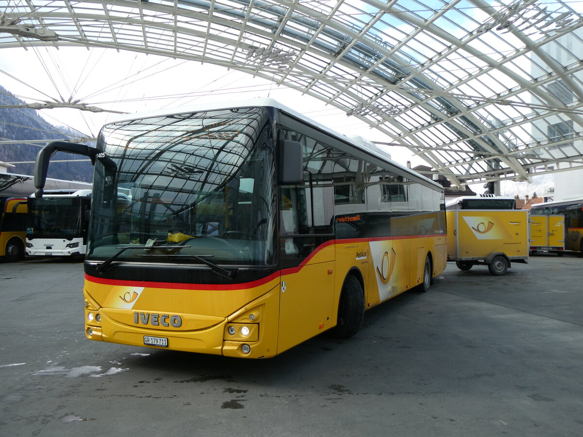 (272'024) - PostAuto Graubnden - GR 179'711/PID 11'405 - Iveco am 14. Februar 2025 in Chur, Postautostation