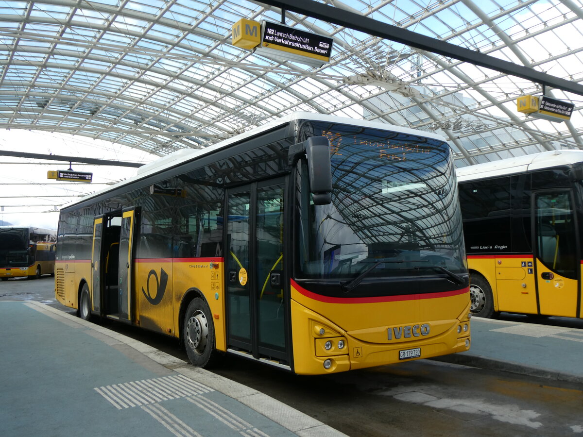 (272'041) - PostAuto Graubnden - GR 179'720/PID 11'406 - Iveco am 14. Februar 2025 in Chur, Postautotation