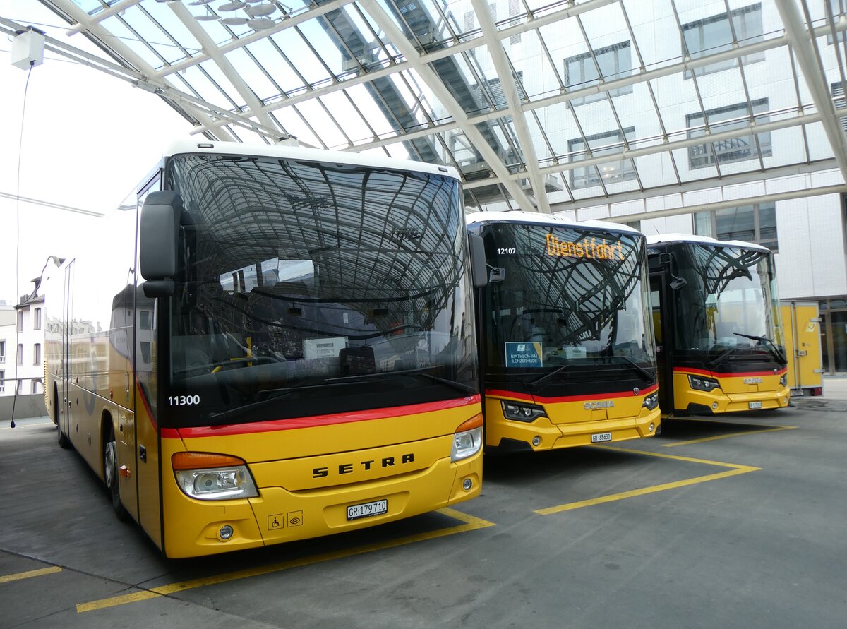 (272'047) - PostAuto Graubnden - GR 179'710/PID 11'300 - Setra am 14. Februar 2025 in Chur, Postautostation