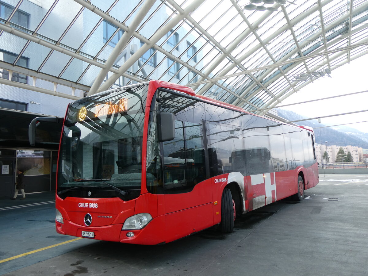 (272'059) - Chur Bus, Chur - Nr. 16/GR 97'516 - Mercedes am 14. Februar 2025 in Chur, Postautostation