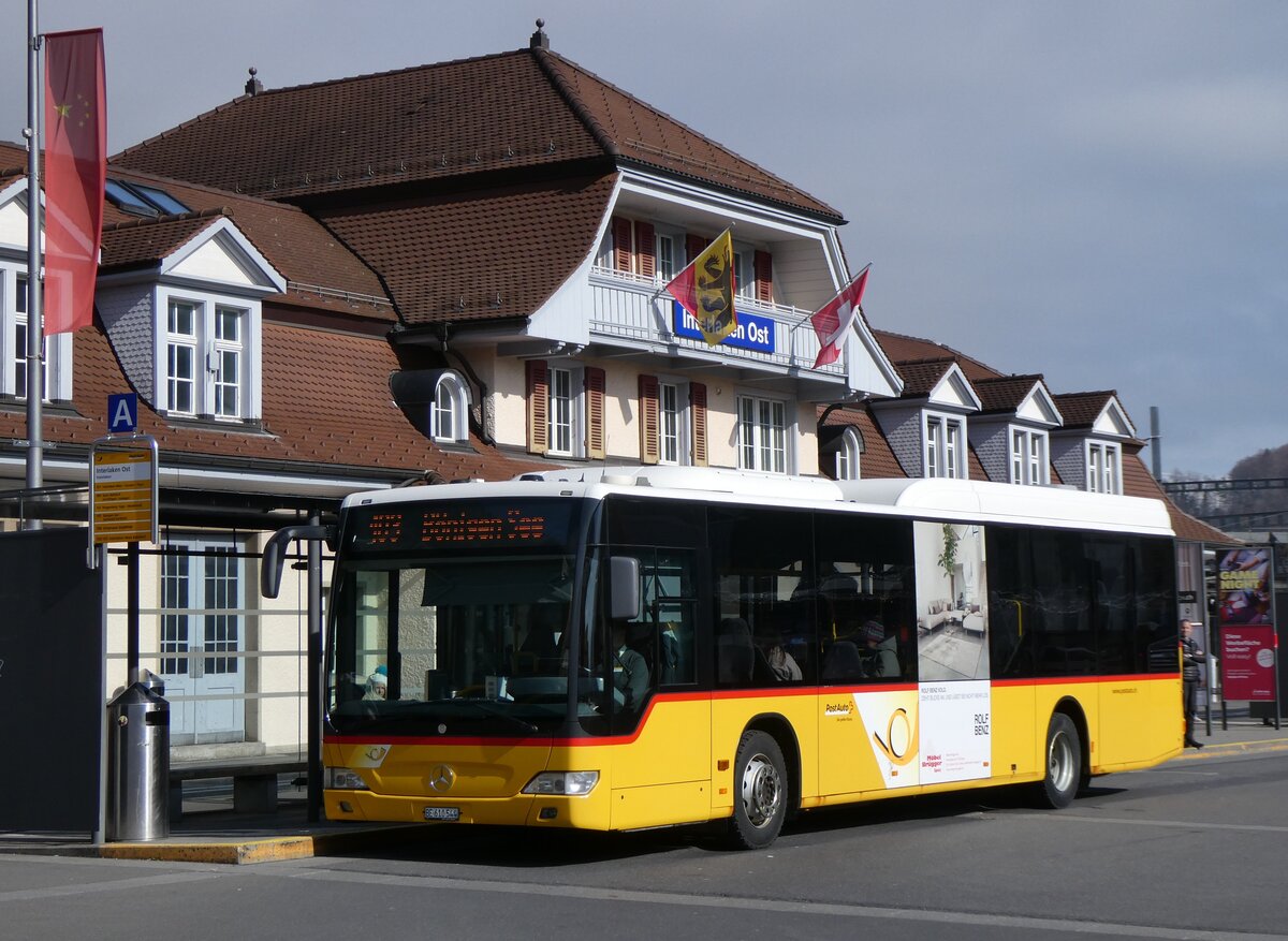 (272'186) - PostAuto Bern - BE 610'544/PID 5417 - Mercedes (ex BE 538'988; ex BE 637'781) am 17. Februar 2025 beim Bahnhof Interlaken Ost