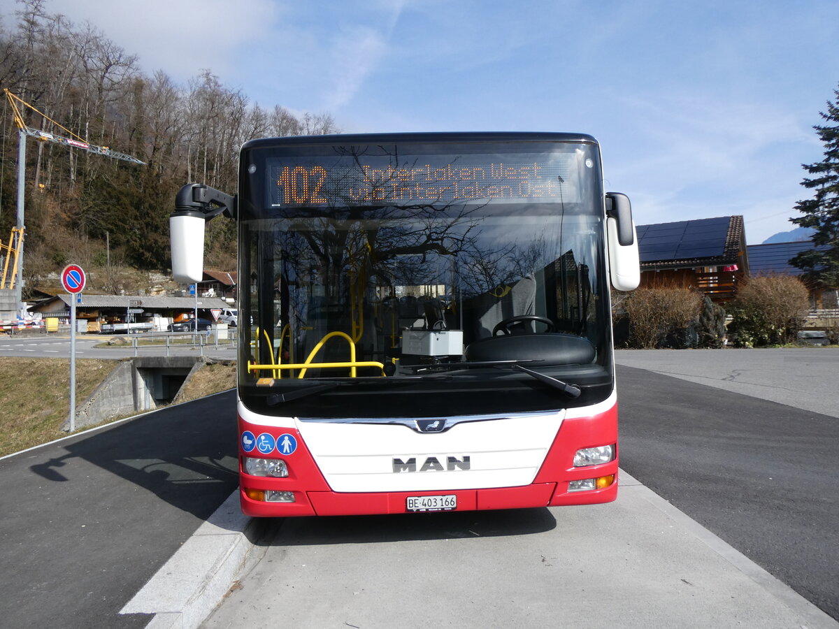 (272'195) - PostAuto Bern - BE 403'166/PID 12'336 - MAN (ex Dr. Richard, A-Wien Nr. 1411) am 17. Februar 2025 in Ringgenberg, Sge