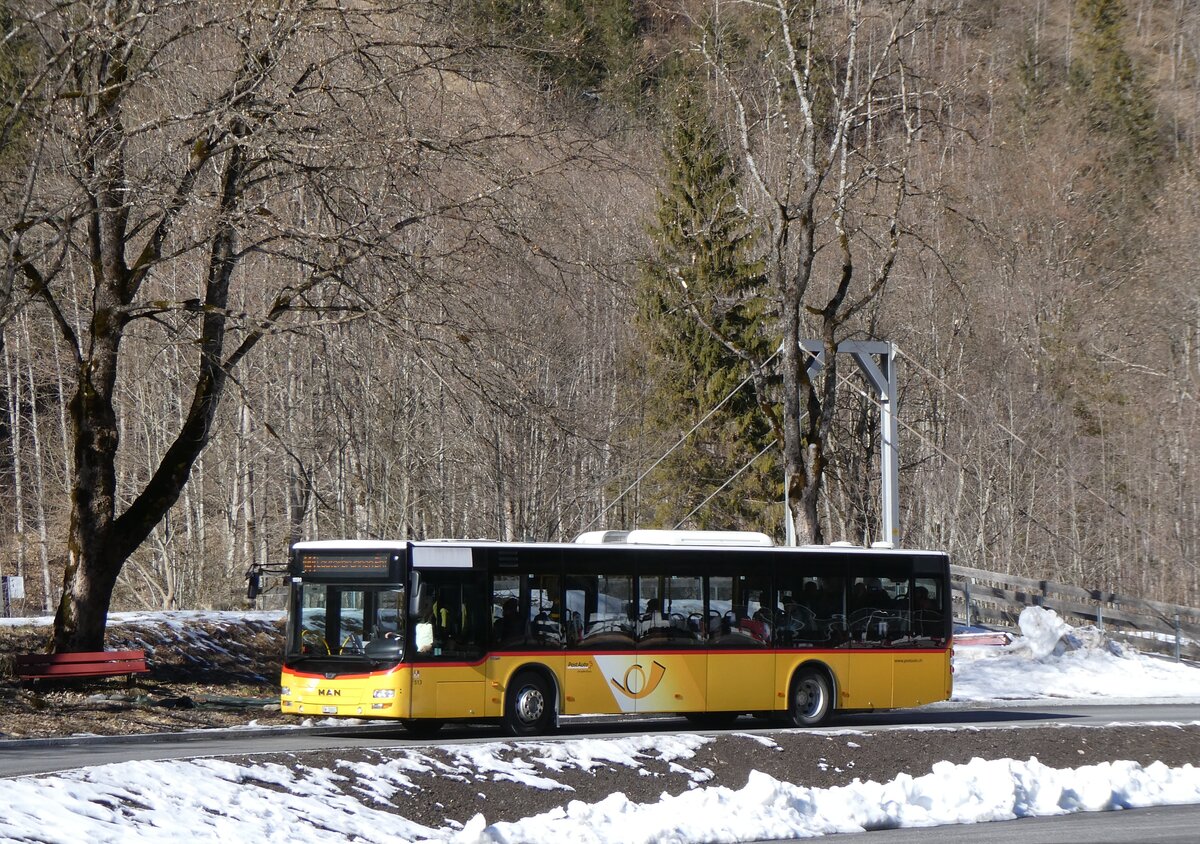 (272'229) - PostAuto Zentralschweiz - Nr. 513/OW 10'602/PID 10'590 - MAN (ex Nr. 2; ex Dillier, Sarnen Nr. 2) am 18. Februar 2025 in Stechelberg, Schilthornbahn