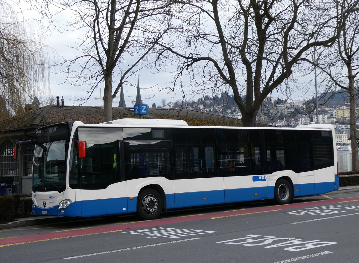 (272'256) - VBL Luzern - Nr. 91/LU 202'615 - Mercedes am 20. Februar 2025 beim Bahnhof Luzern