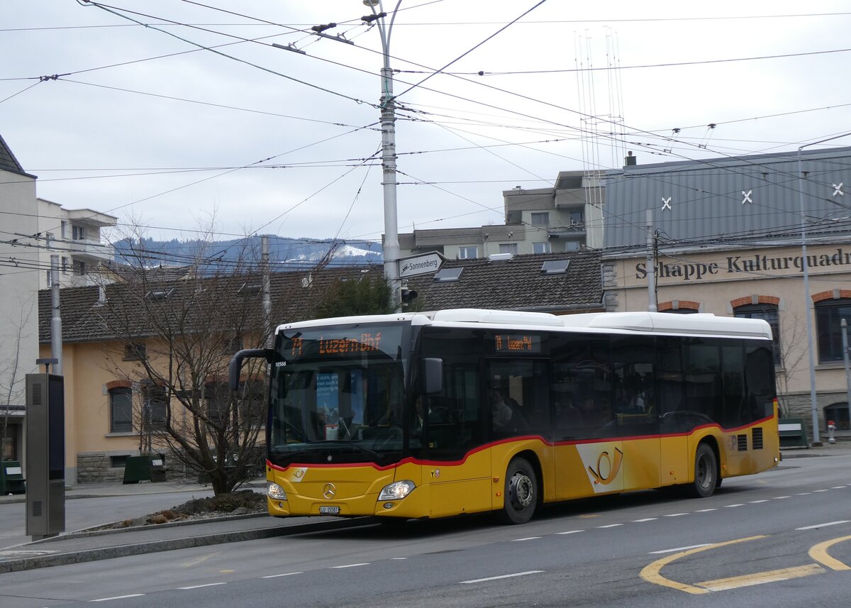 (272'266) - Bucheli, Kriens - Nr. 30/LU 15'587/PID 10'566 - Mercedes (ex PostAuto Zentralschweiz Nr. 510; ex PostAuto Zentralschweiz Nr. 68; ex AAGU Altdorf Nr. 68) am 20. Februar 2025 in Kriens, Busschliefe