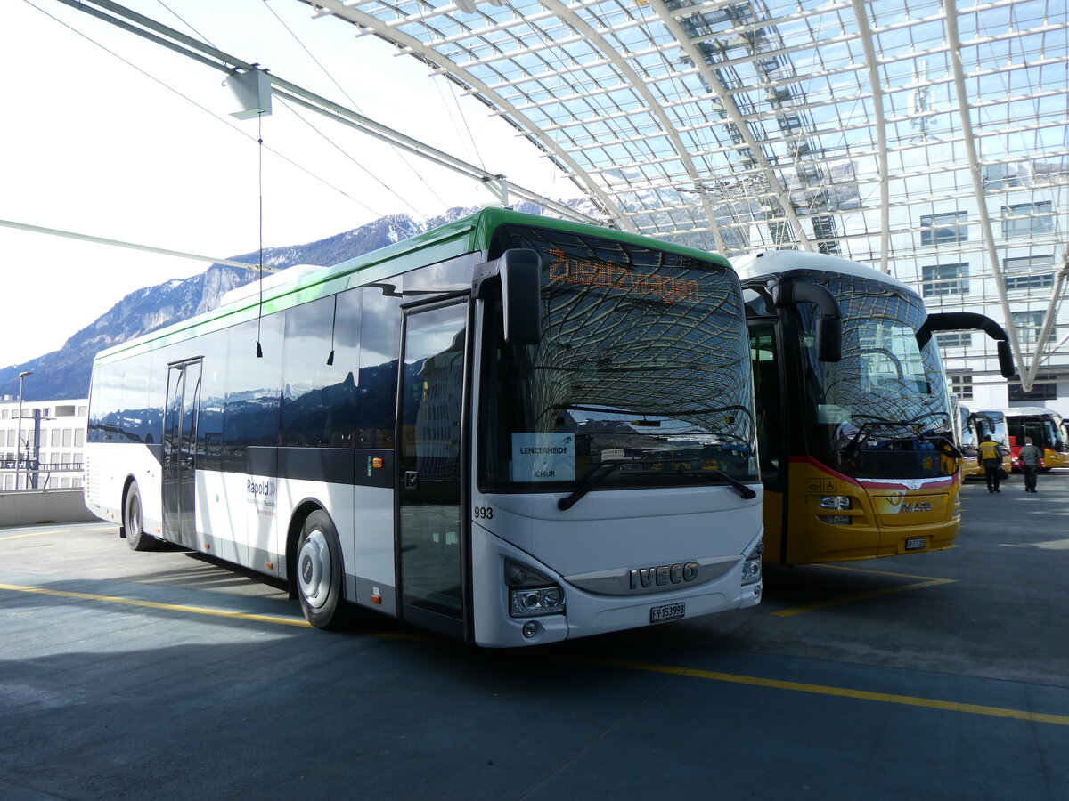 (272'429) - Rapold, Rheinau - Nr. 993/FR 153'993 - Iveco (ex PostBus/A) am 22. Februar 2025 in Chur, Postautostation