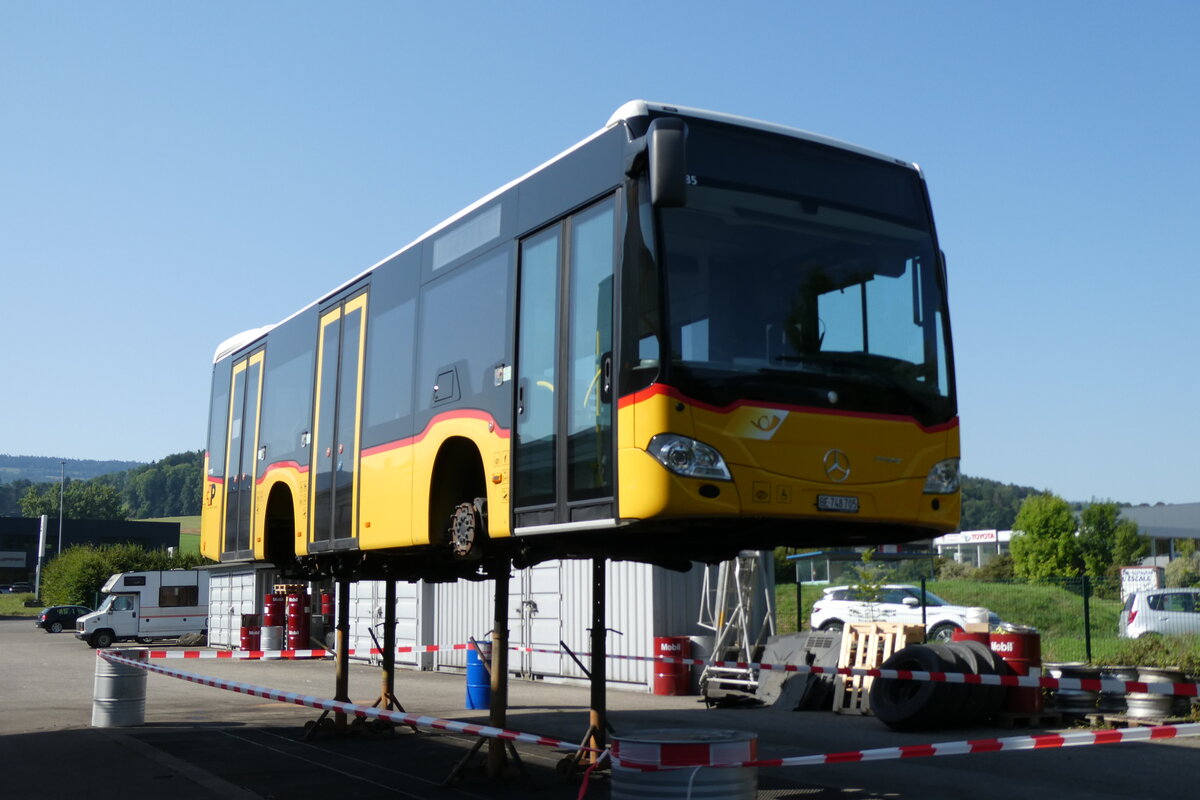 (278'705) - Tobler, Rebeuvelier - BE 748'705/PID 11'185 - Mercedes (ex JU 44'299; ex CarPostal Ouest) am 9. August 2025 in Develier, Postgarage
