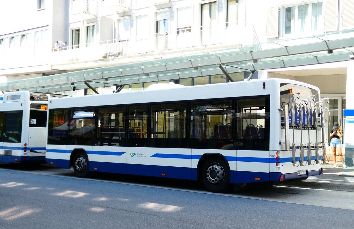 (279'439) - ZVB Zug - Nr. 502/ZG 84'502 - Lanz+Marti/Hess Personenanhnger am 26. August 2025 beim Bahnhof Zug